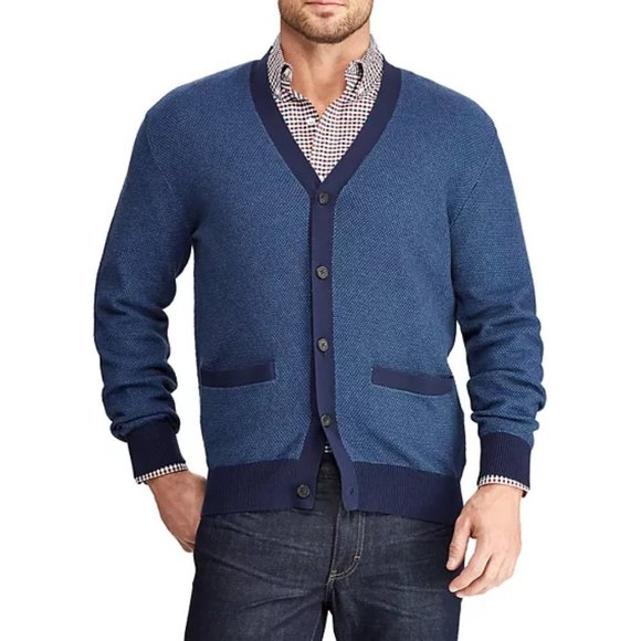 CHAPS Classic Fit Grampa Button Up Cardigan - Picture 1 of 6